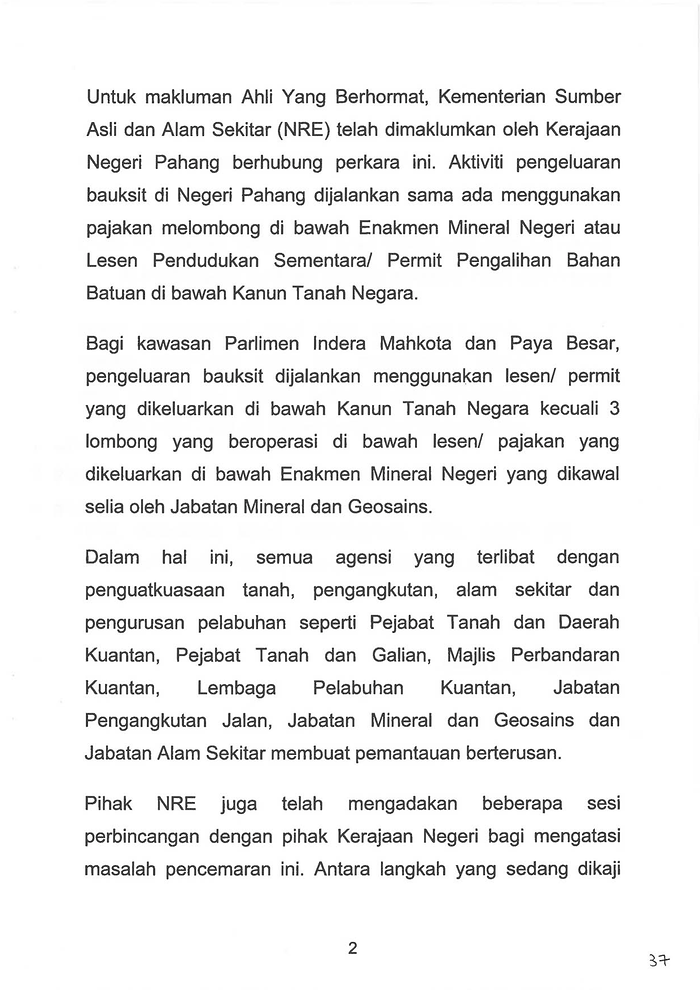 Soalan 36 u2014 Parliamentary Documents