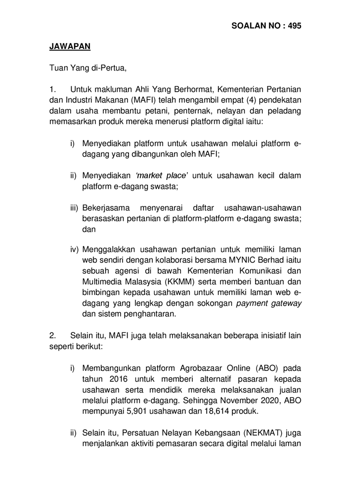 20201207 P14m3p2 Soalan Bukanlisan 495 Pdf Parliamentary Documents