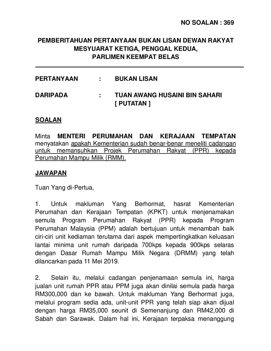 par14p2m3-soalan-BukanLisan-369.pdf u2014 Parliamentary Documents