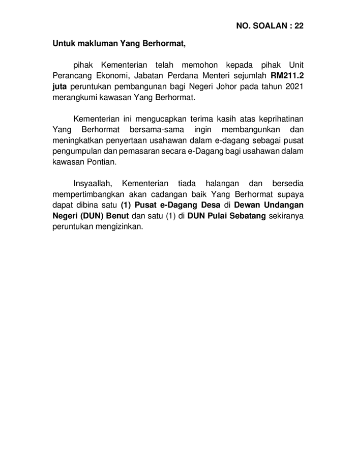 20201207 P14m3p2 Soalan Bukanlisan 22 Pdf Parliamentary Documents