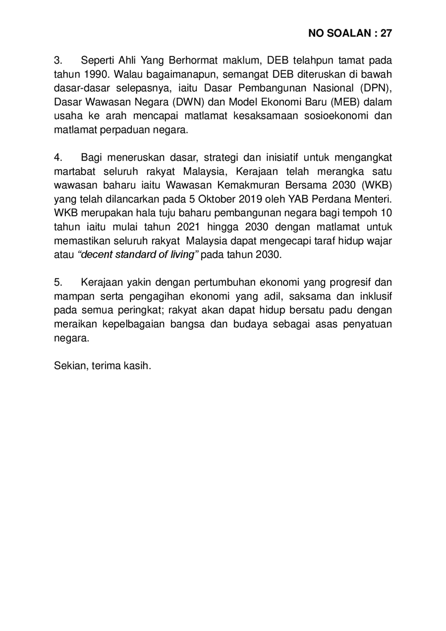 Par14p2m3 Soalan Lisan 27 Pdf Parliamentary Documents