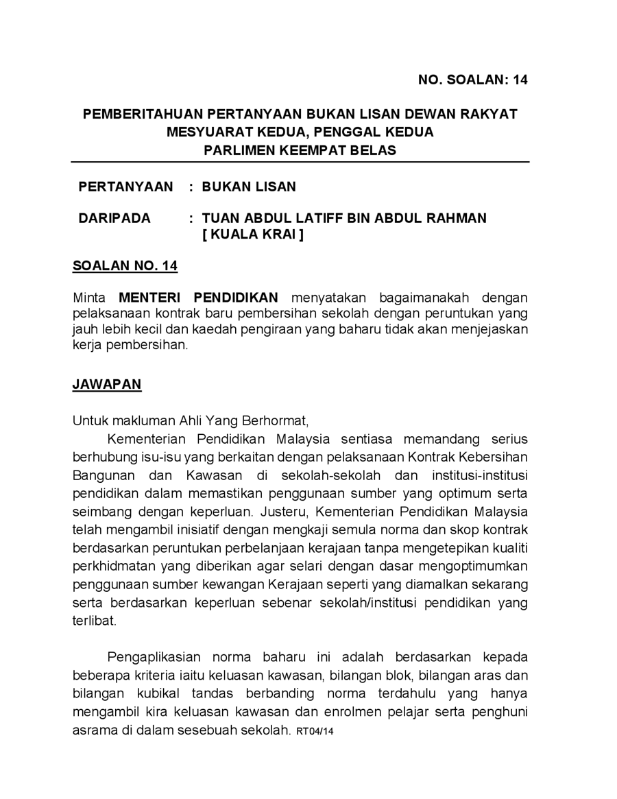Par14p2m2 Soalan Bukanlisan 14 Pdf Parliamentary Documents