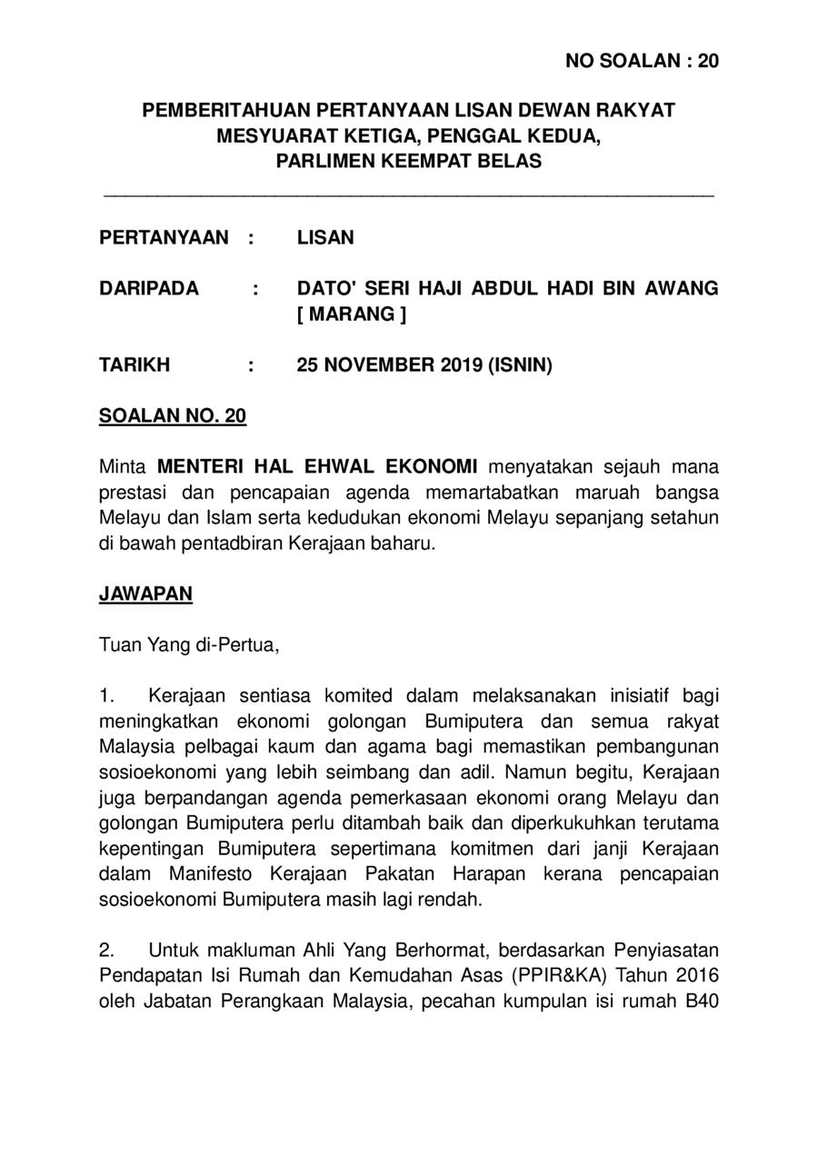 par14p2m3-soalan-Lisan-20.pdf u2014 Parliamentary Documents