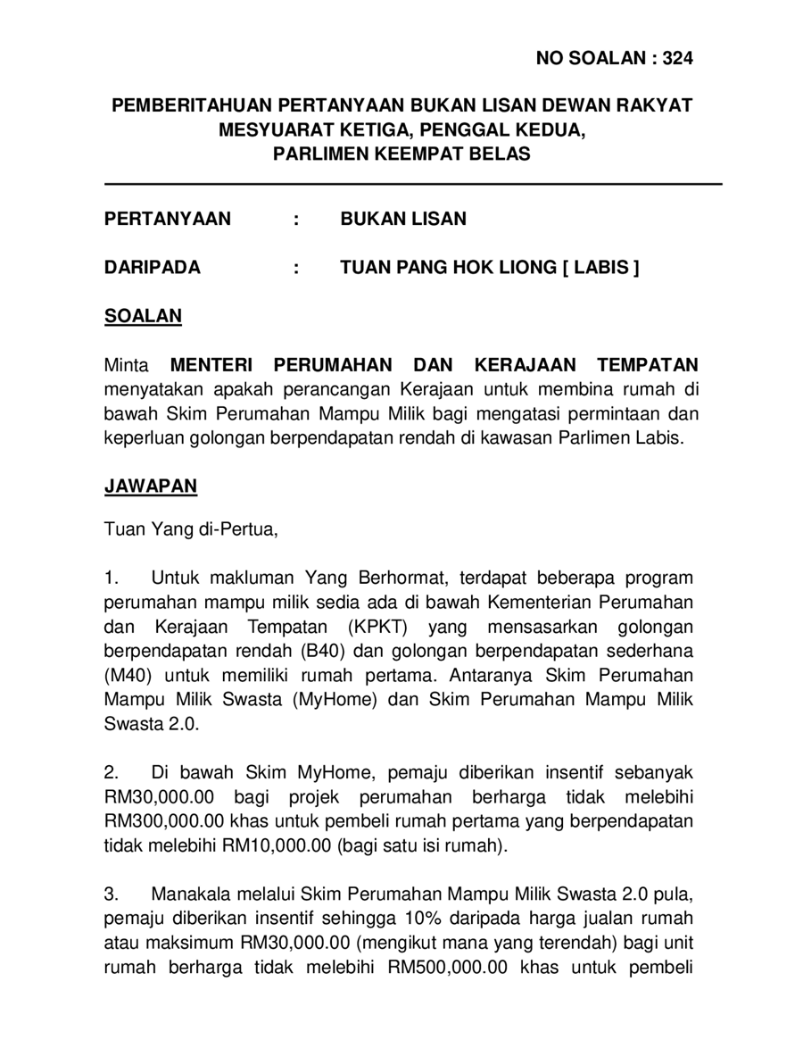 par14p2m3-soalan-BukanLisan-324.pdf - Parliamentary Documents