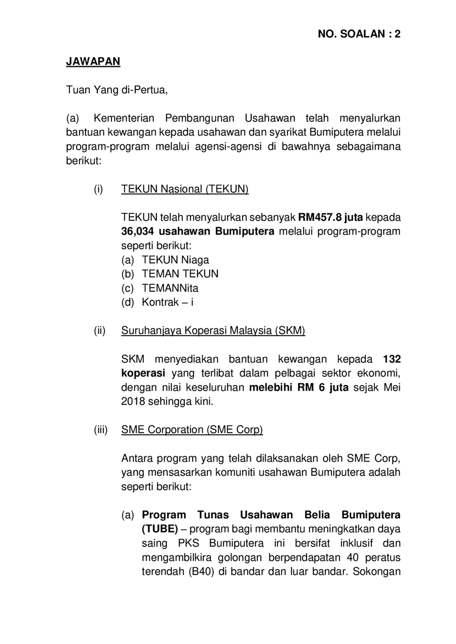 Par14p2m3 Soalan Lisan 2 Pdf Parliamentary Documents