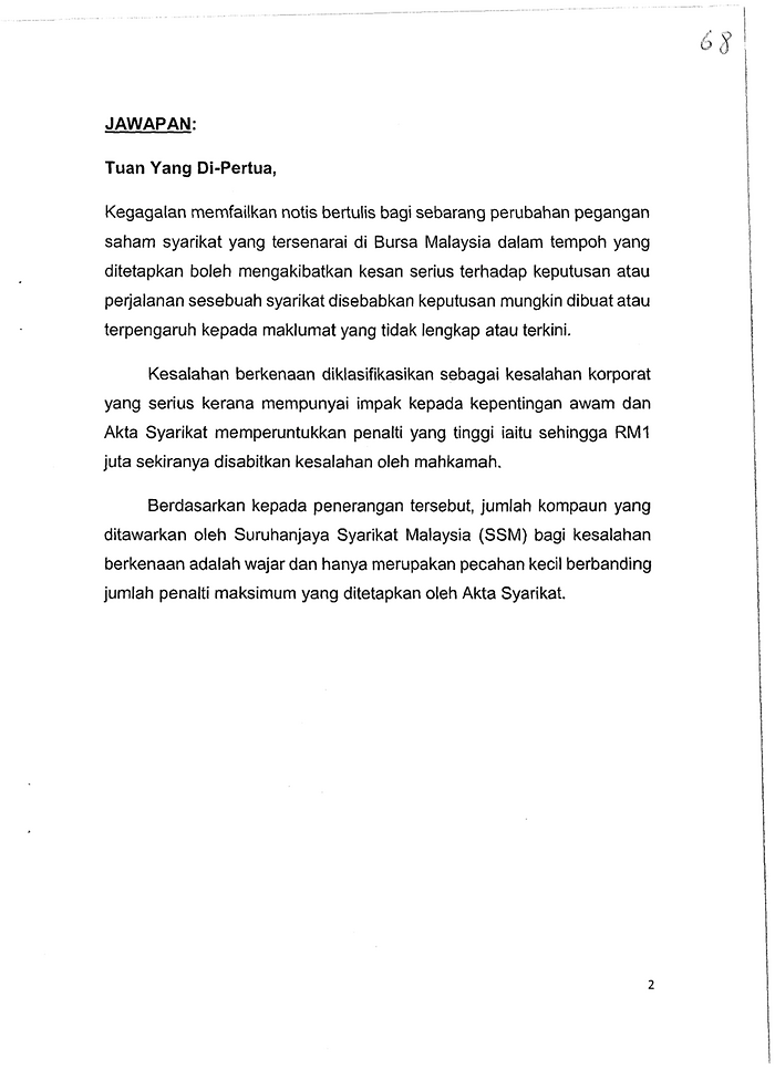 Soalan 36 u2014 Parliamentary Documents