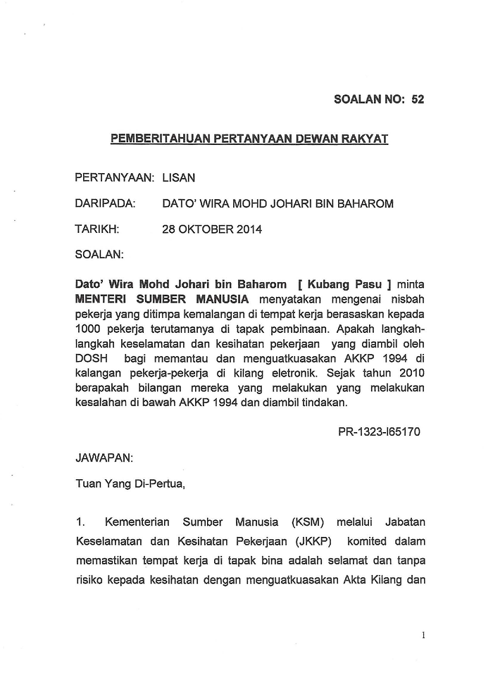 Soalan 52 Pdf Parliamentary Documents