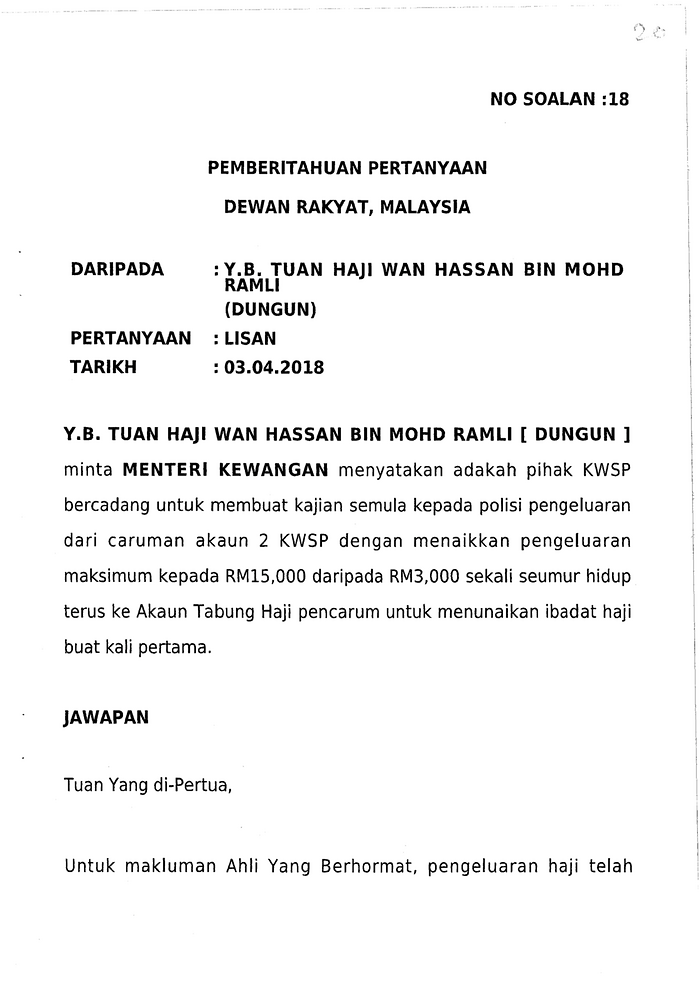 Soalan 18 Pdf Parliamentary Documents