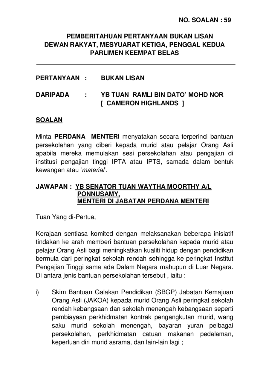 Par14p2m3 Soalan Bukanlisan 59 Pdf Parliamentary Documents