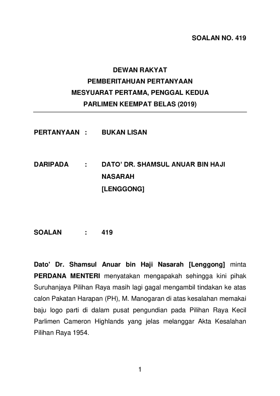 p14p2m1-soalan-BukanLisan-419.pdf - Parliamentary Documents