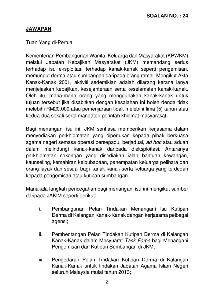 20201202 P14m3p2 Soalan Lisan 24 Pdf Parliamentary Documents
