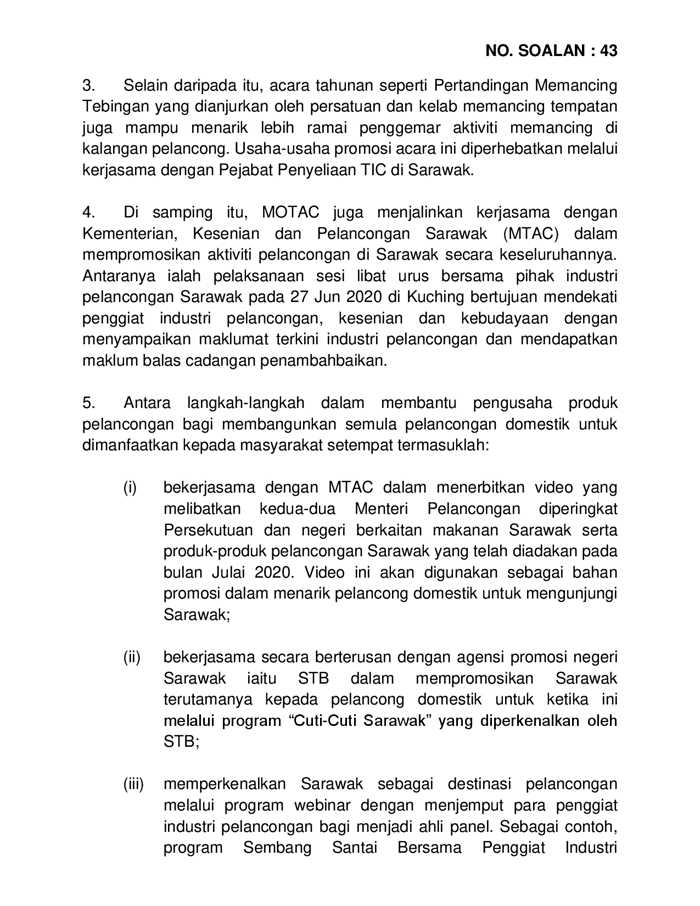 20201208 P14m3p2 Soalan Lisan 43 Pdf Parliamentary Documents