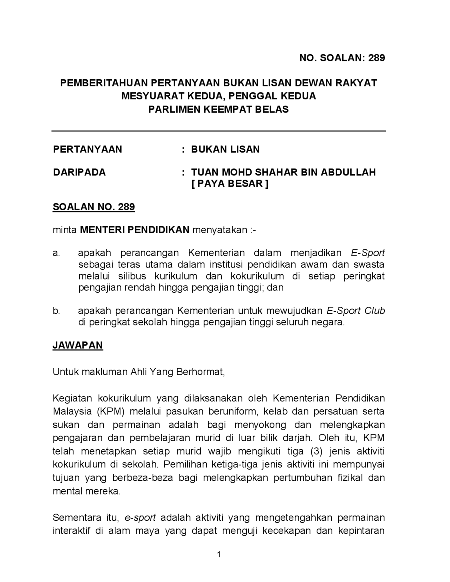 par14p2m2-soalan-BukanLisan-289.pdf u2014 Parliamentary Documents