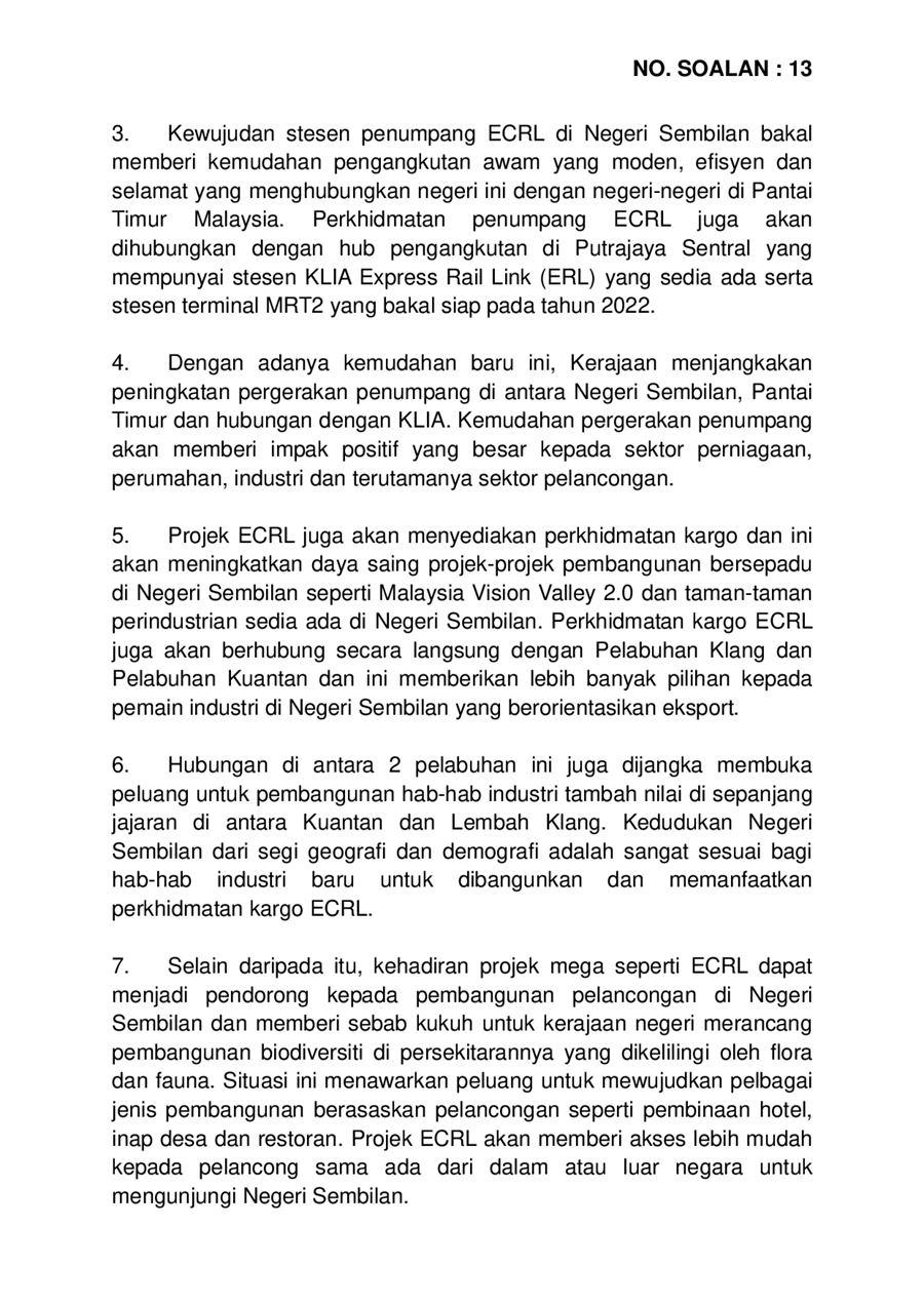 Par14p2m3 Soalan Lisan 13 Pdf Parliamentary Documents